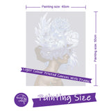 Easy Craft Paint by Number DIY Kit, 50x40cm- Beauty with Flower Hat- with Blue Hat (bottle)