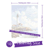 Easy Craft Paint by Number DIY Kit, 50x40cm- Lighthouse on Cliff