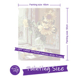 Easy Craft Paint by Number DIY Kit, 50x40cm- Sunflower in Glass Pot