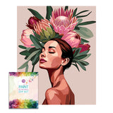 Easy Craft Paint by Number DIY Kit, 50x40cm- Beauty with Flowers