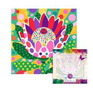 Easy Craft Paint by Number DIY Kit, 20x20cm-POP Art Protea