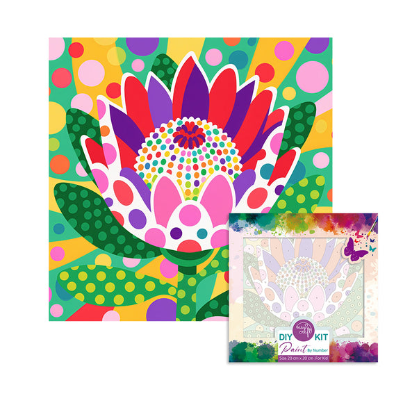 Easy Craft Paint by Number DIY Kit, 20x20cm-POP Art Protea