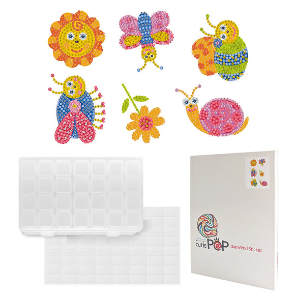 Diamond Painting Stickers- Insect Series - Insect World T019 with 28-Slot Box