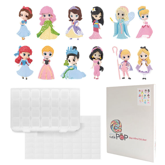 Diamond Painting DIY Sticker - Princess &Fairy - Princess LD158 with 28-Slot Box