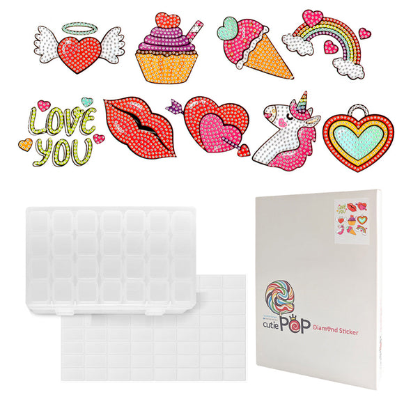 Diamond Painting Stickers- Love Heart Lip LD023 with 28-Slot Box