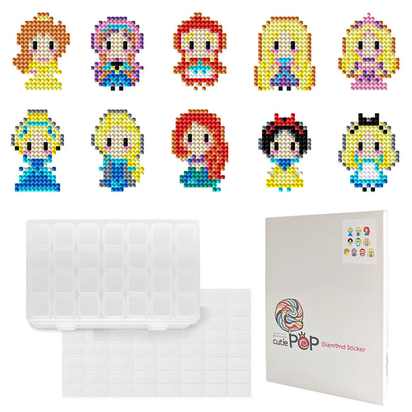 Diamond Painting DIY Sticker - Princess &Fairy - Princess T003 with 28-Slot Box