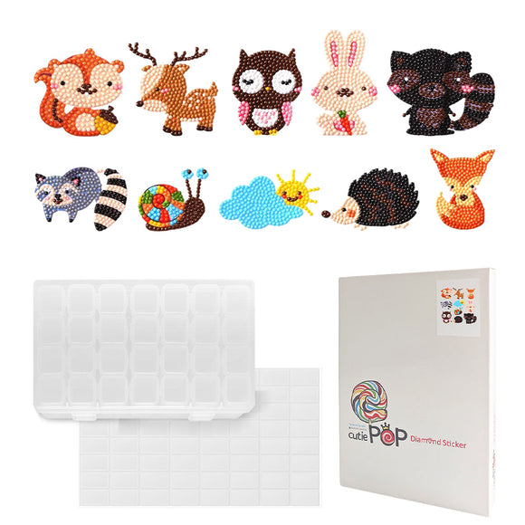 Diamond Painting Stickers-Animal Series - Animal T015 with 28-Slot Box