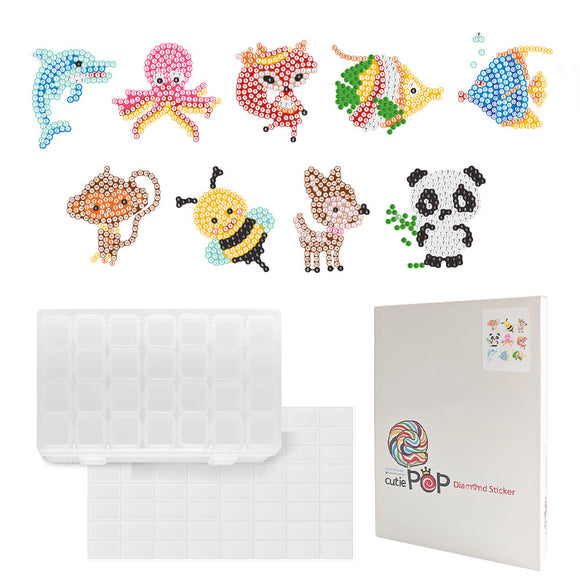 Diamond Painting Stickers-Animal Series - Animal T026 with 28-Slot Box