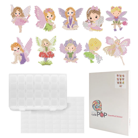 Diamond Painting DIY Sticker - Princess &Fairy - The Flower Fairy T029 with 28-Slot Box
