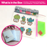 Diamond Painting Stickers-Cactus - Cactus T008 with 28-Slot Box