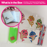 Diamond Painting Stickers-Animal Series - The Shark Family T033 with 28-Slot Box