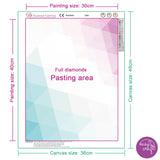 Diamond Painting DIY Kit,Full Drill, 40x30cm-Castle Garden