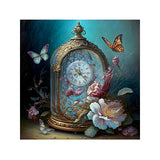 Easy Craft Diamond Painting DIY Kit, 40x40cm- Clock and Flowers