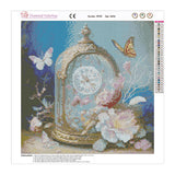 Easy Craft Diamond Painting DIY Kit, 40x40cm- Clock and Flowers