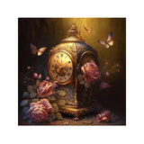 Easy Craft Diamond Painting DIY Kit, 40x40cm- Clock and Flowers