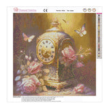 Easy Craft Diamond Painting DIY Kit, 40x40cm- Clock and Flowers