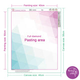 Diamond Painting DIY Kit,Full Drill, 50x40cm- Seaside Town Alley