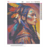 Easy Craft Diamond Painting DIY Kit, 50x40cm- Native Indian Lady