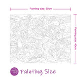 Easy Craft Paint by Number DIY Kit, 50x40cm- Croissant Flower and Tea