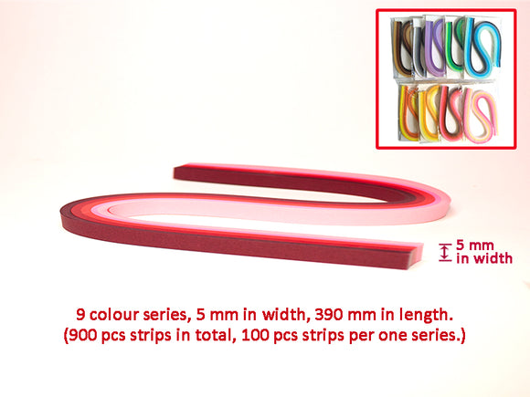 Series Quilling Paper Strips - 9 Packs, Available for Individual Sale! 5 mm in width, 390mm in length