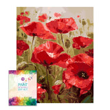 Easy Craft Paint by Number DIY Kit  50x40cm- Red Poppies(tube)
