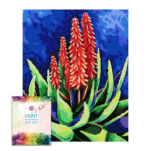 Easy Craft Paint by Number DIY Kit, 50x40cm- Succulent Aloe