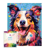 Easy Craft Paint by Number DIY Kit, 50x40cm- Dogs Australian Shepherd