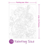 Easy Craft Paint by Number DIY Kit, 50x40cm- Roses - White