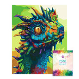 Box damage sale, limited quantity -- Easy Craft Paint by Number DIY Kit, 50x40cm- Rainbow Dragon