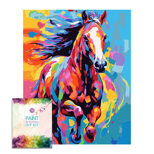 Easy Craft Paint by Number DIY Kit, 50x40cm- Colorful Horse