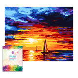 Easy Craft Paint by Number DIY Kit, 50x40cm- Sailboat in Sunset (New Tube)