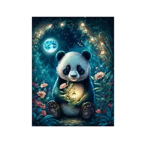 Easy Craft Diamond Painting DIY Kit, 40x30cm- Panda at Night