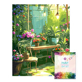 Easy Craft Paint by Number DIY Kit, 50x40cm- Beautiful Greenhouse