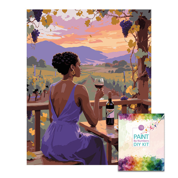 Easy Craft Paint by Number DIY Kit, 50x40cm- Beauty and Wine