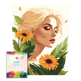 Easy Craft Paint by Number DIY Kit, 50x40cm- Beauty with Flowers