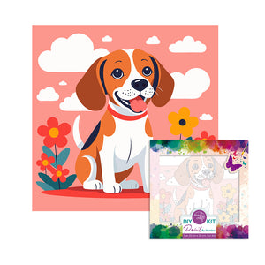 Easy Craft Paint by Number Kids DIY Kit, 20x20cm - Dogs