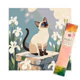 Easy Craft Paint by Number DIY Kit, 30x30cm- Cat and Flowers