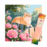 Easy Craft Paint by Number DIY Kit, 30x30cm- Cat and Flowers
