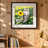 Easy Craft Paint by Number DIY Kit, 30x30cm- Cat and Flowers