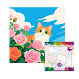 Easy Craft Paint by Number DIY Kit, 20x20 Cute Cats with Flowers