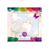 Easy Craft Paint by Number DIY Kit, 20x20 Cute Cats with Flowers