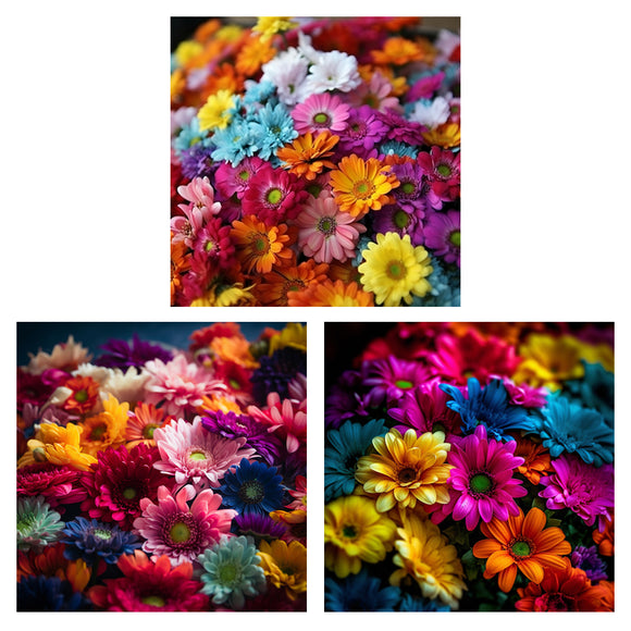 Easy Craft Diamond Painting DIY Kit, 40x40cm- Colorful Flowers