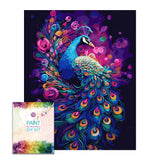 Easy Craft Paint by Number DIY Kit, 50x40cm- Beautiful Peacock