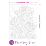 Easy Craft Paint by Number DIY Kit, 50x40cm- Roses - Purple