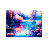 Easy Craft Diamond Painting DIY Kit, 40x30cm- Lake and Lotus