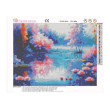 Easy Craft Diamond Painting DIY Kit, 40x30cm- Lake and Lotus