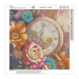 Easy Craft Diamond Painting DIY Kit, 40x40cm- Pocket Watch and Flowers (New Tool Kit)