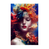 Easy Craft Diamond Painting DIY Kit, 45x30cm- Beauty with Colorful Hair (New Tool Kit)