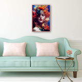 Easy Craft Diamond Painting DIY Kit, 45x30cm- Beauty with Colorful Hair (New Tool Kit)