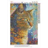 Easy Craft Diamond Painting DIY Kit, 45x30cm- Colorful Bling Cat